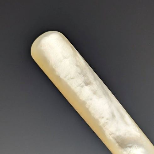 20 世紀初英國古董白色珍珠貝手柄果醬勺一對盒裝